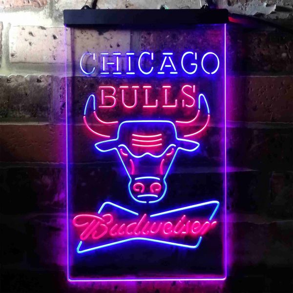 Chicago Bulls Budweiser Neon Dual LED Sign